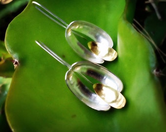 Handmade 19.2k Gold & Sterling Silver Earrings
