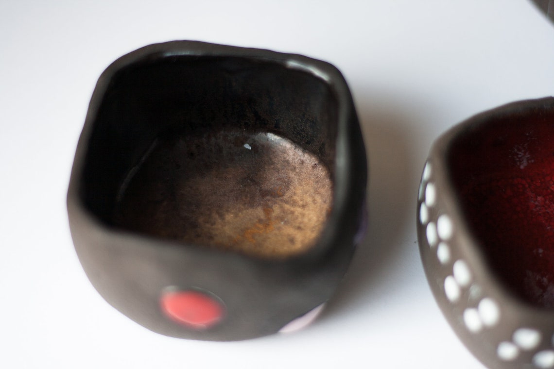 Organic shape ceramic bowls for small items 4 handmade small | Etsy