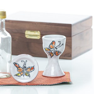 Portable Ceramic Communion Set - Butterfly