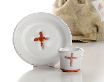 Organist Communion Set - Natural Clay Cross