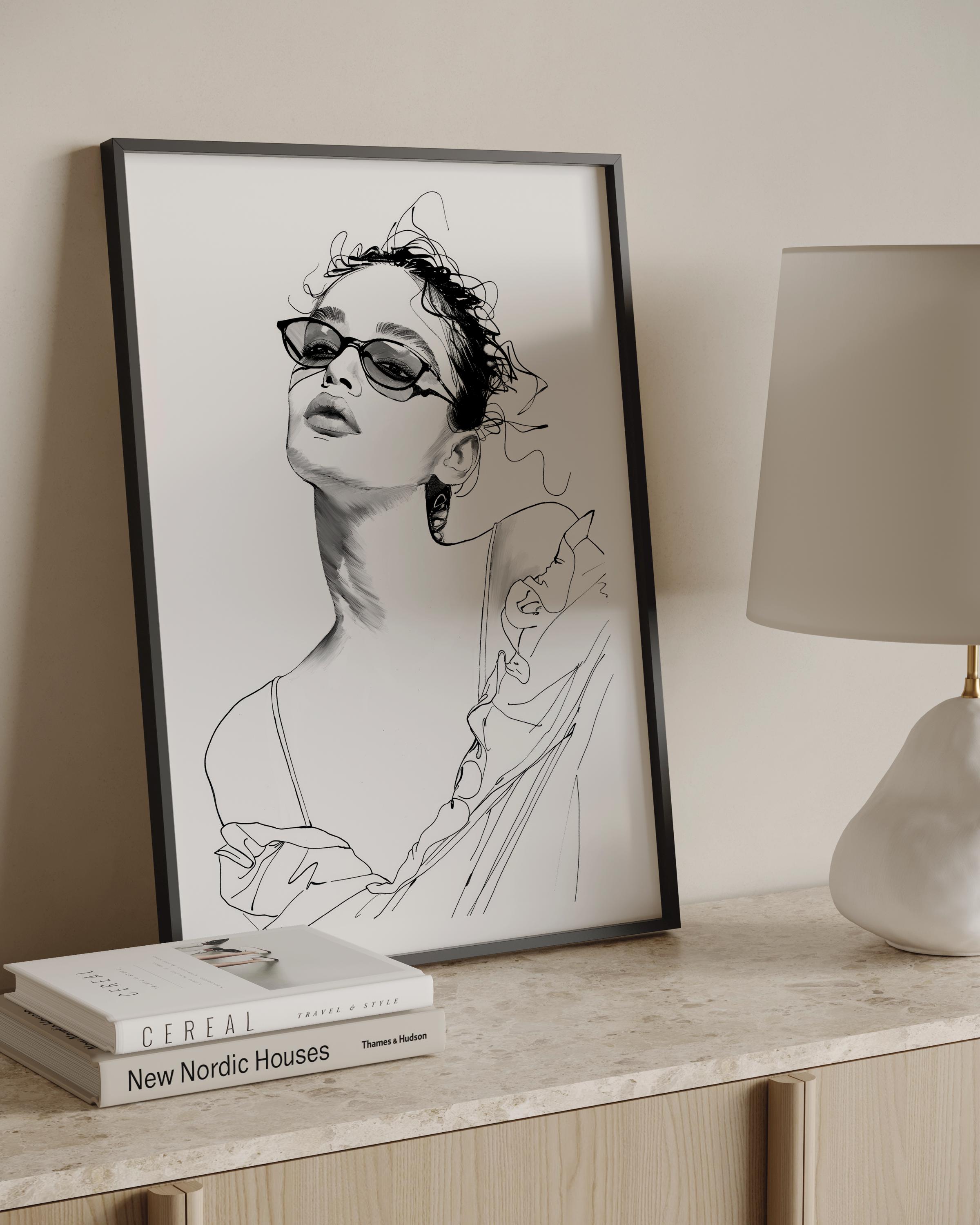 Minimalist Line Art Print | Female Portrait, Modern Wall Decor (digital ...