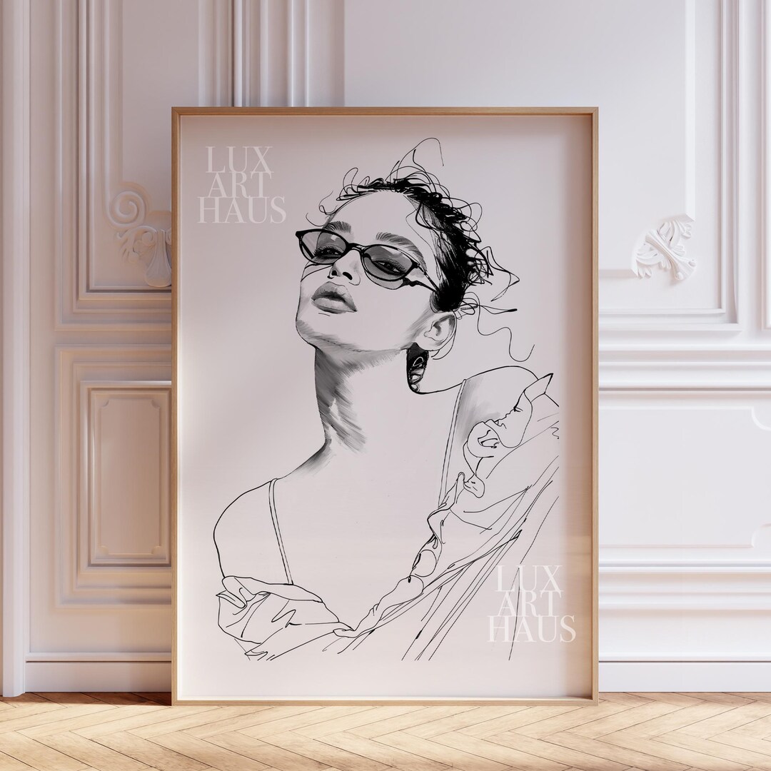 Minimalist Line Art Print | Female Portrait, Modern Wall Decor (digital ...