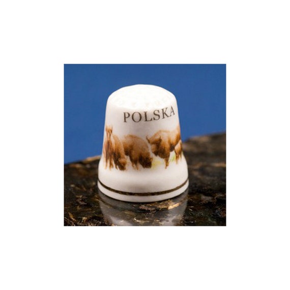 Ceramic Thimble POLSKA & Buffalo Etsy