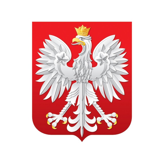 White Eagle Coatofarms of Poland With White Stroke for Etsy