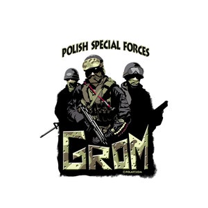 GROM das forças especiais polonesas para camiseta, camiseta de criança, moletom com capuz, camiseta de manga comprida e camiseta feminina