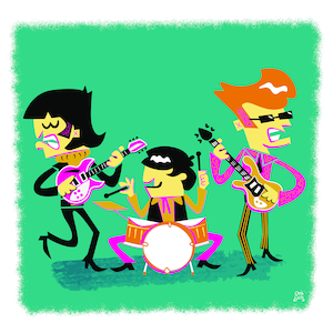 Garage Punk Psych Mod Band Druck von Chris Sick