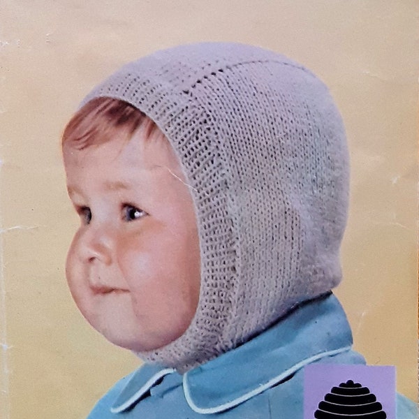 PDF Pattern Balaclava Knitted Hat for Children Up to 18 Months, Baby Girl Boy Hat PDF Knitting Pattern Kids Balaclava Hat Digital Pattern