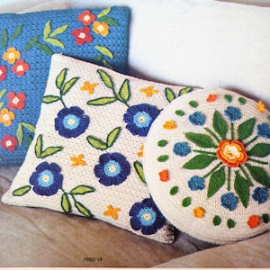 Crochet Pattern 3 Pillows Crochet Cushion Home Decor Pattern Vintage Home Decor Crochet PDF Pattern Instant Download Digital Pattern