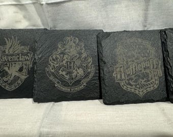 NEW Harry Potter Laser-Engraved Slate Coasters