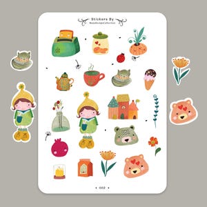 Folha de adesivos | Adesivos de fadas | Adesivos para scrapbooking | Adesivos para planejadores | Adesivos para bullet journal | Adesivos fofos