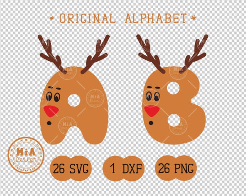 Download Deer alphabet Svg Dxf Png. Cute animal letters and numbers ...