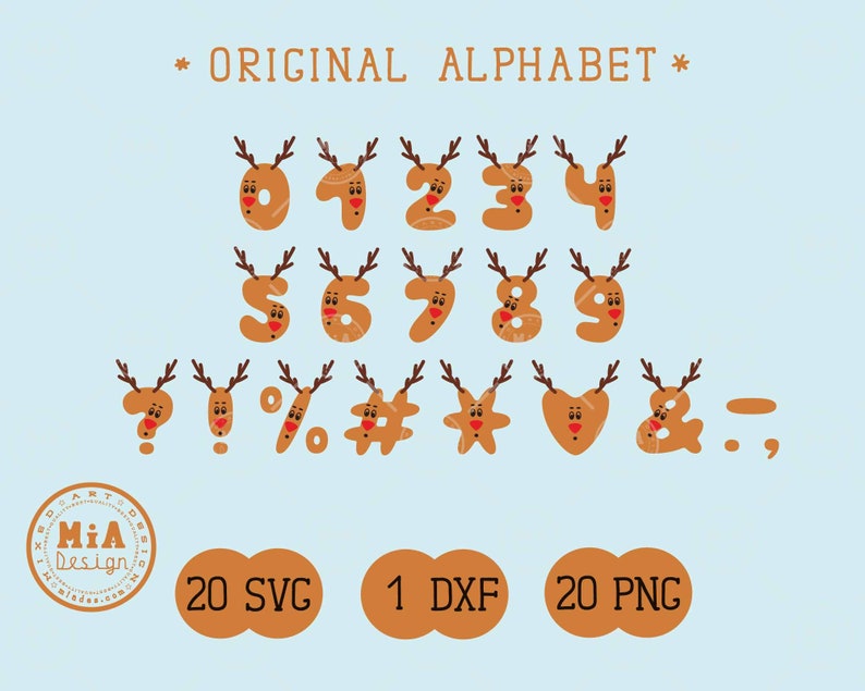 Download Deer alphabet Svg Dxf Png. Cute animal letters and numbers ...