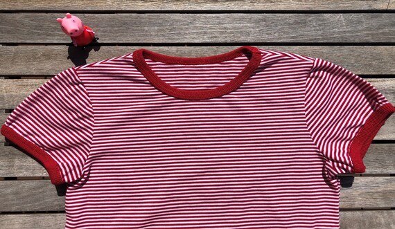 Girls Red and White Striped T shirt Etsy Canada