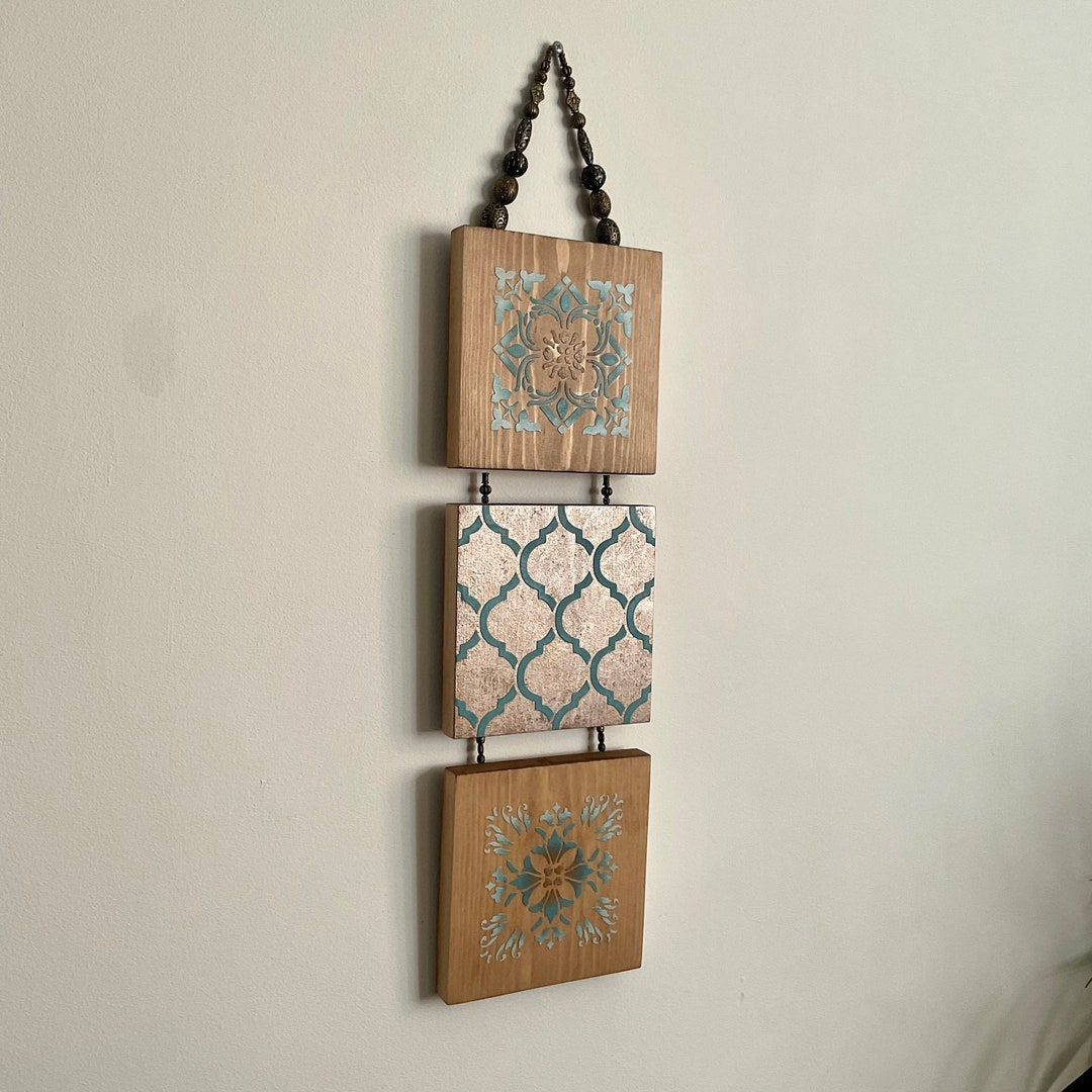 Long,narrow Wall Hanging Painted in Duck Egg Blue Etsy