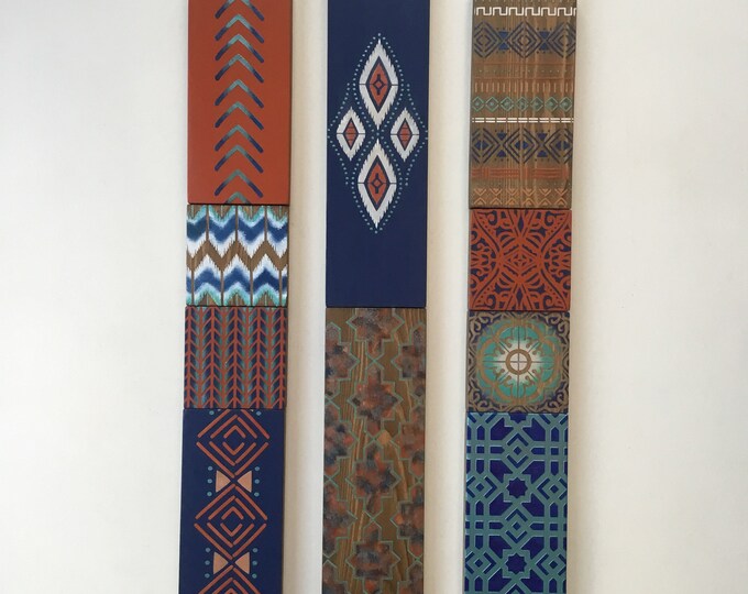Long Narrow Wall Hanging in a Modern Moroccan Style Painted in Etsy