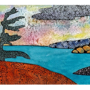 Georgian Bay Tangled Sunset Print - Lone Tree on Georgian Bay