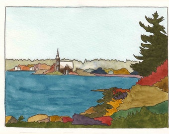 Lower Lahave Church Across the Bay - Rose Bay Nova Scotia