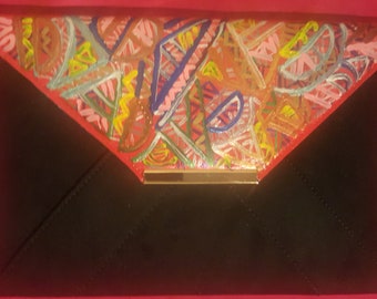 Handpainted Envelope clutch