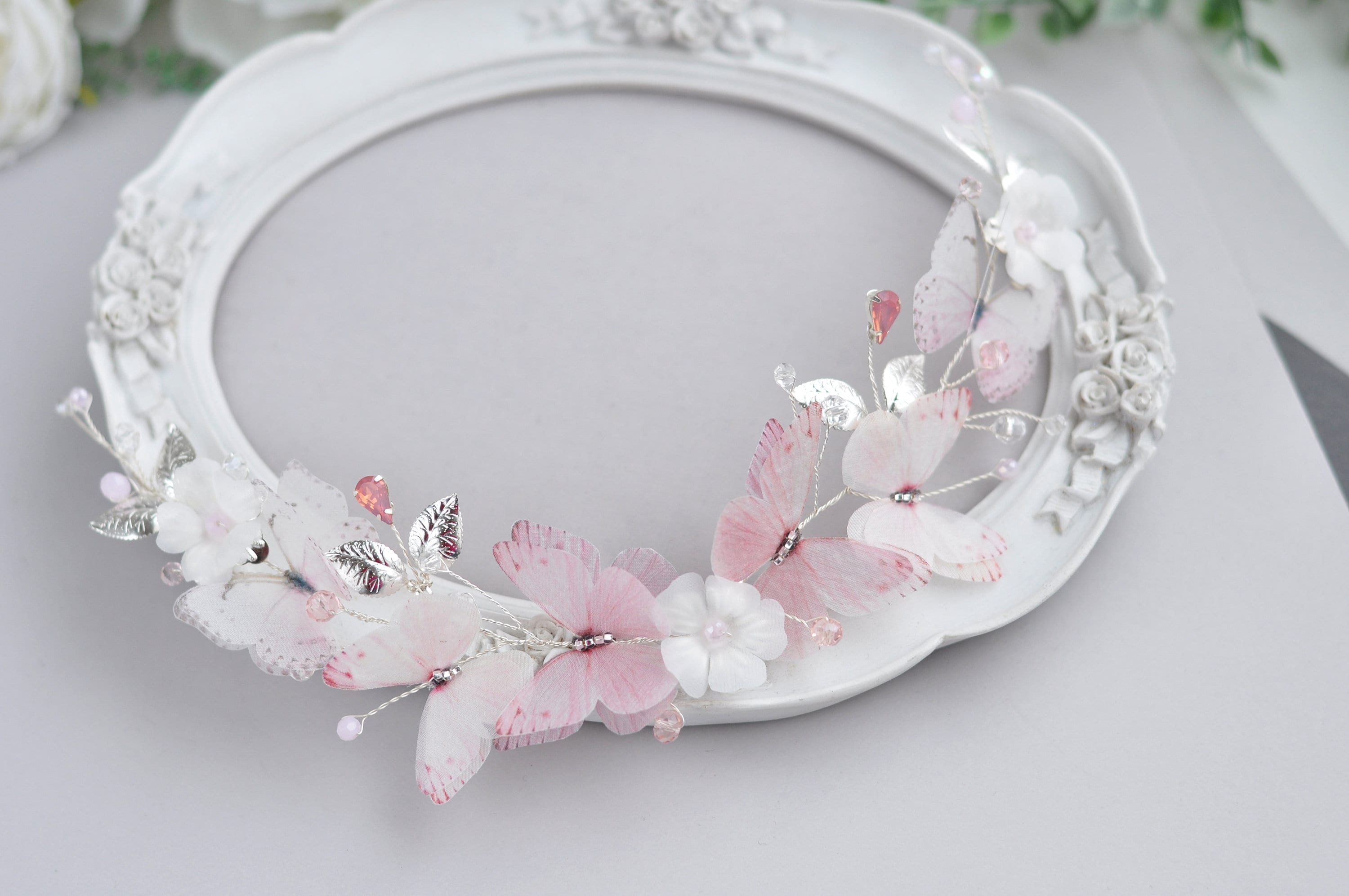 Blush pink hair accessories Blush butterfly pink hair piece Etsy