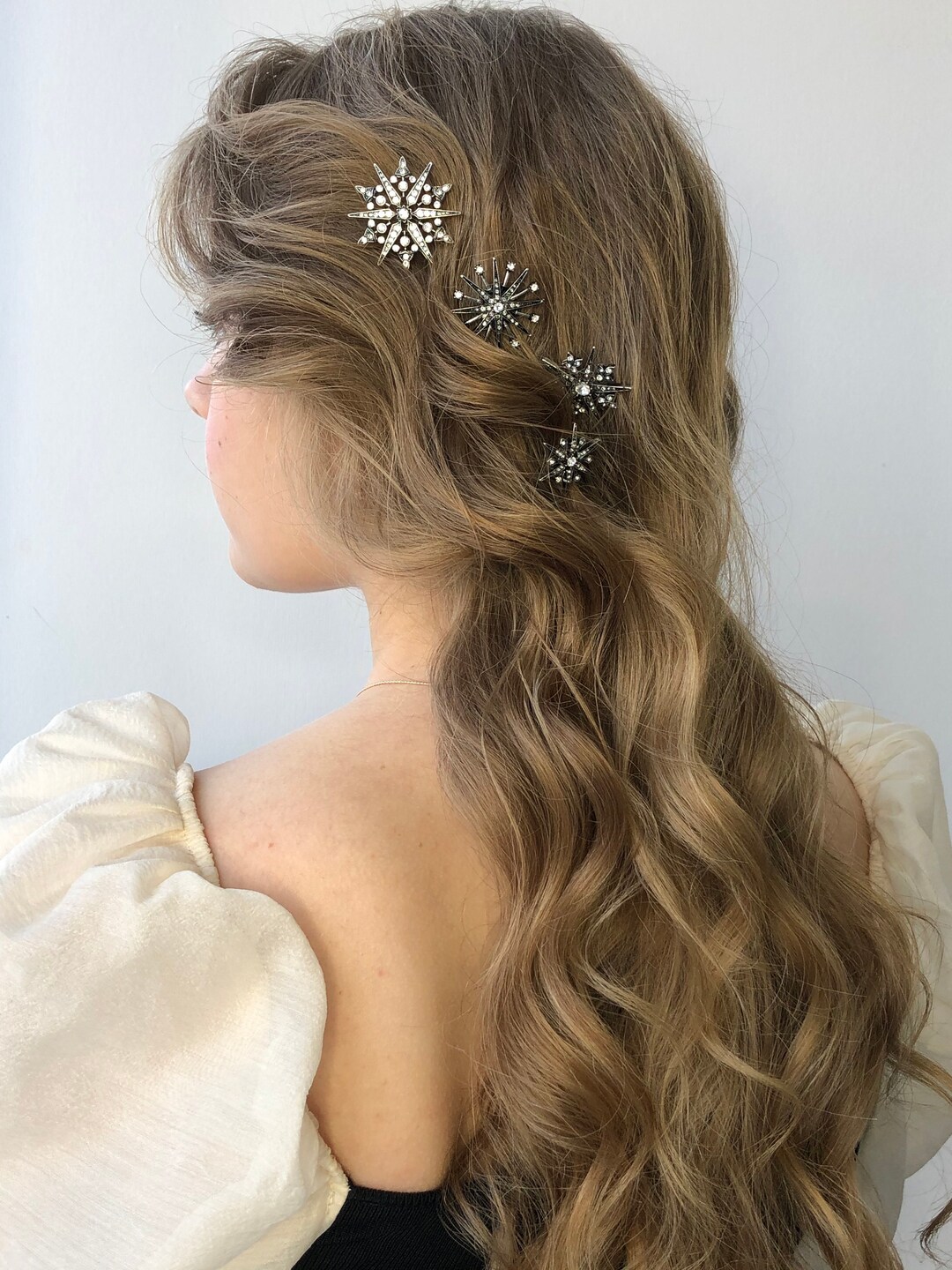 Vintage Hair Pin Silver Star Bridesmaid Hair Pins Bridal Hair Fork Hair