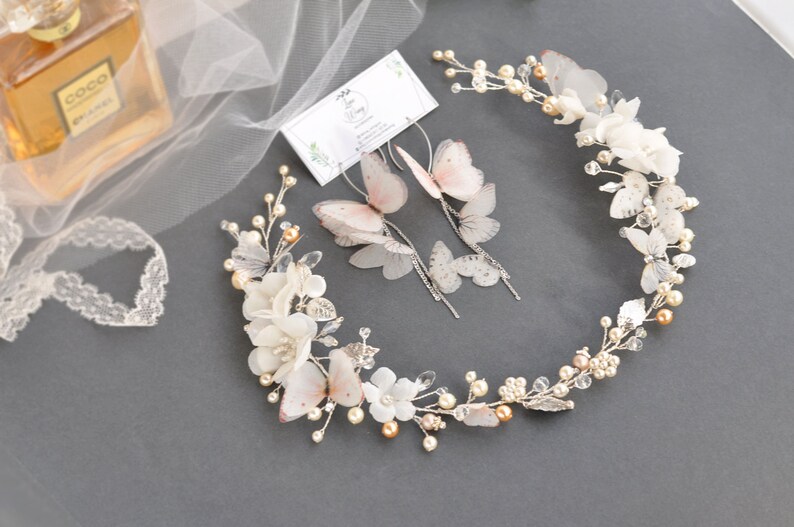 Butterfly Flower Bride Hair Ornament main image 0