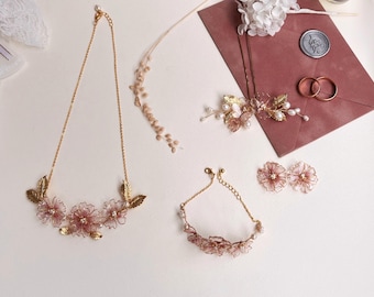 Sakura Blume Halskette Geschenk Blumen Anhänger Bloss rosa Blume Ring Schmuck Sakura Armband