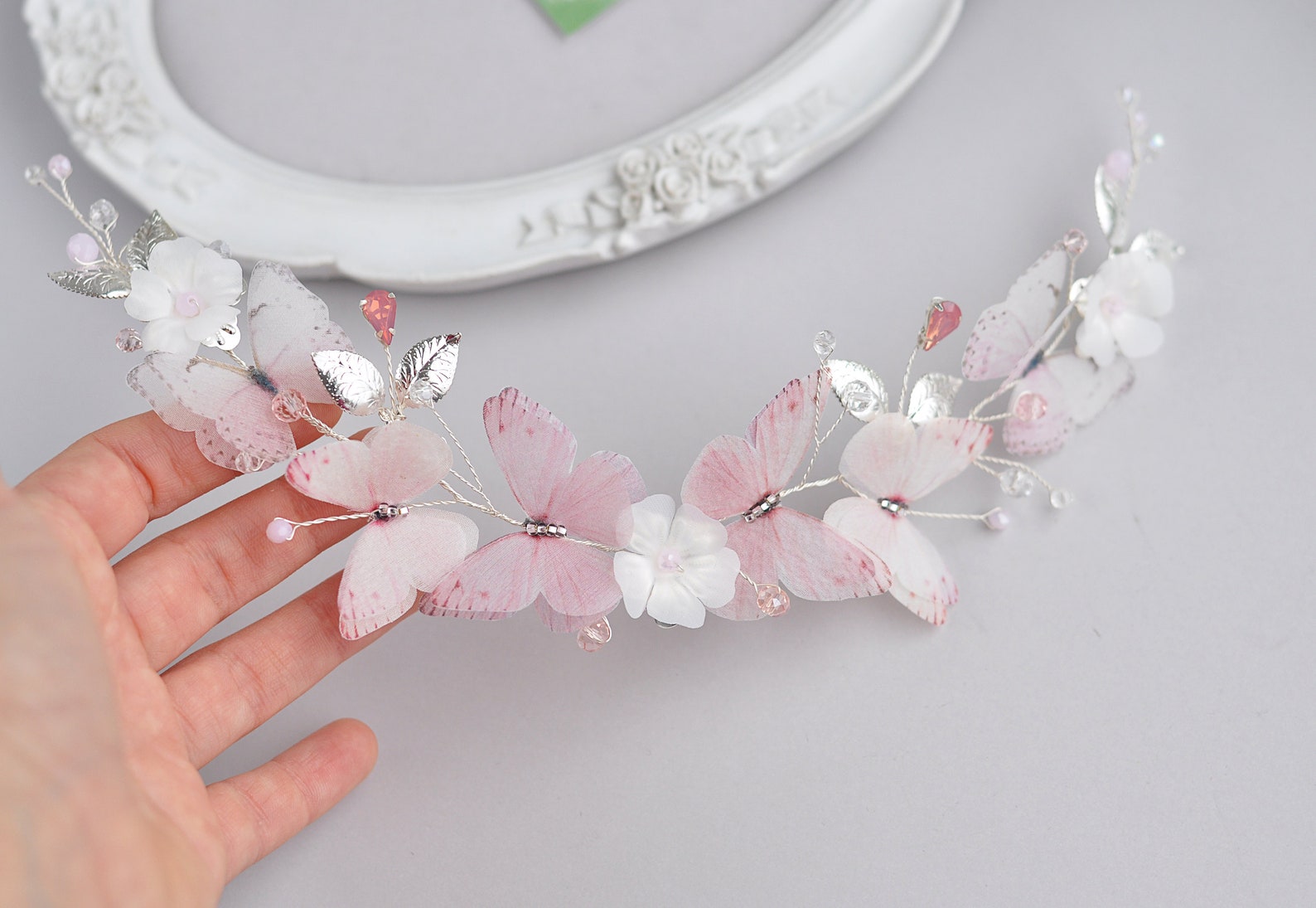Blush pink hair accessories Blush butterfly pink hair piece Etsy