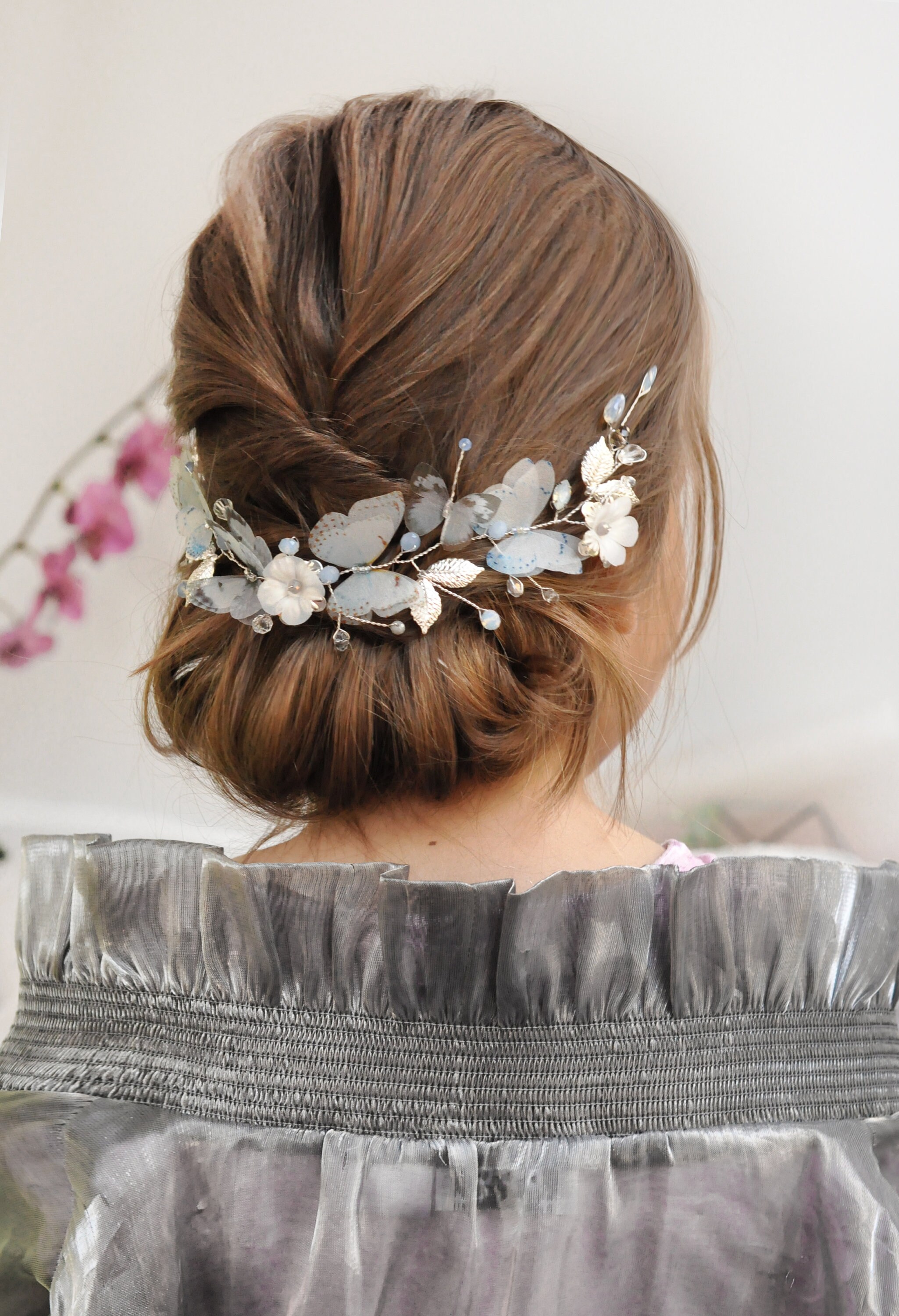 Blush pink hair accessories Blush butterfly pink hair piece Etsy