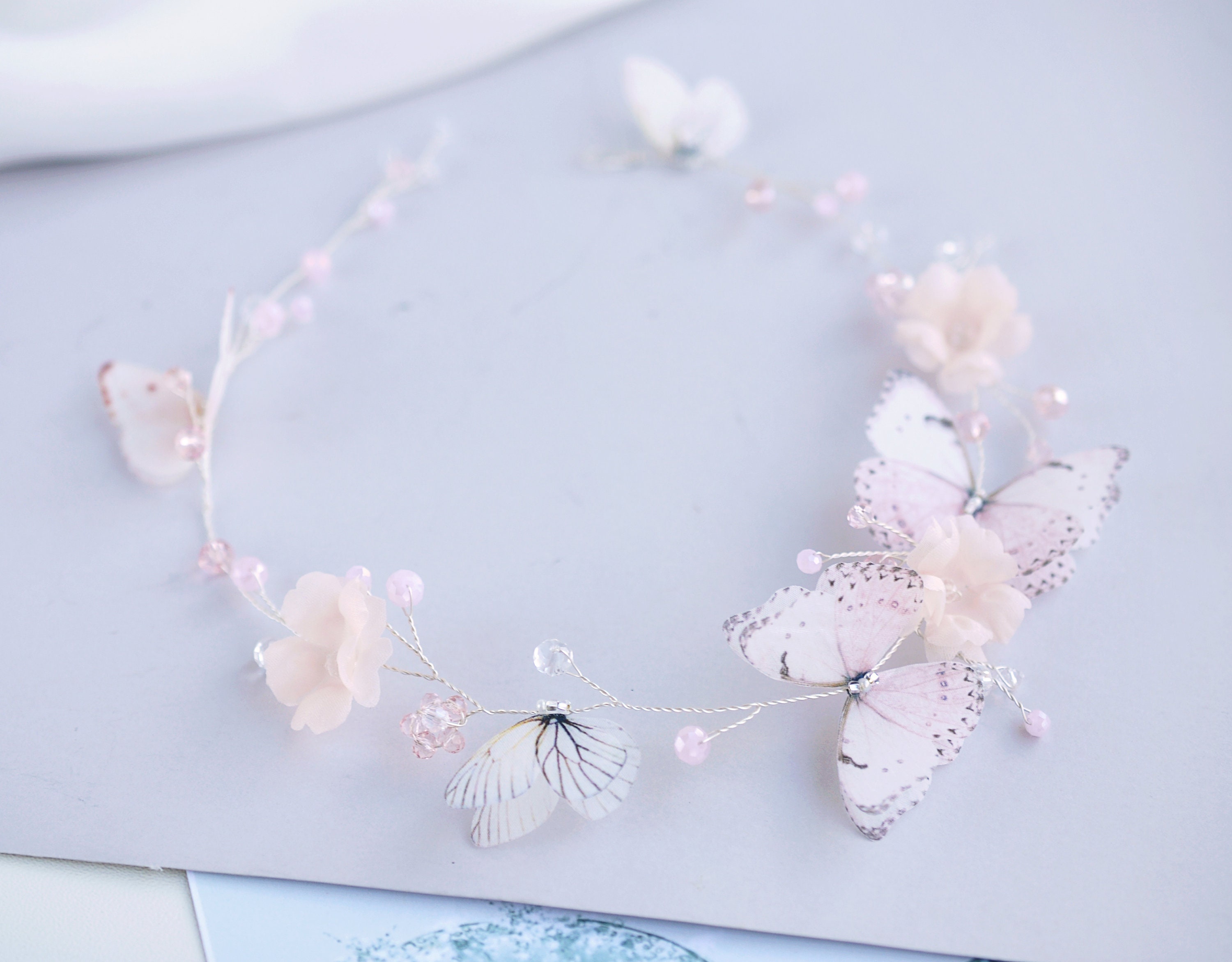 Butterfly Flower Bride Hair Ornament main image 1