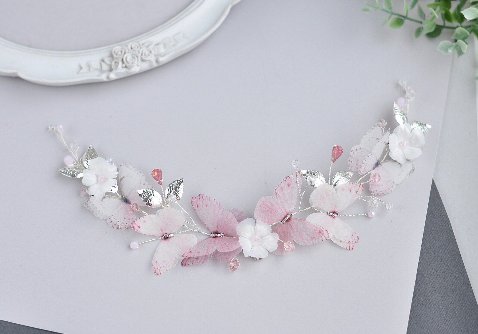 Blush Pink Hair Accessories Blush Butterfly Pink Hair Piece Etsy