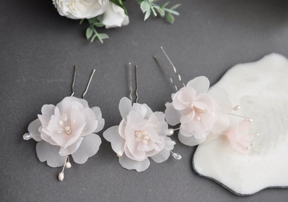 NEW 4 pcs Fabric Flower Pin & Hair accessories Amazon.com : Topbuti Rose Hair Clip Flower Hairpin Brooch  main image 3