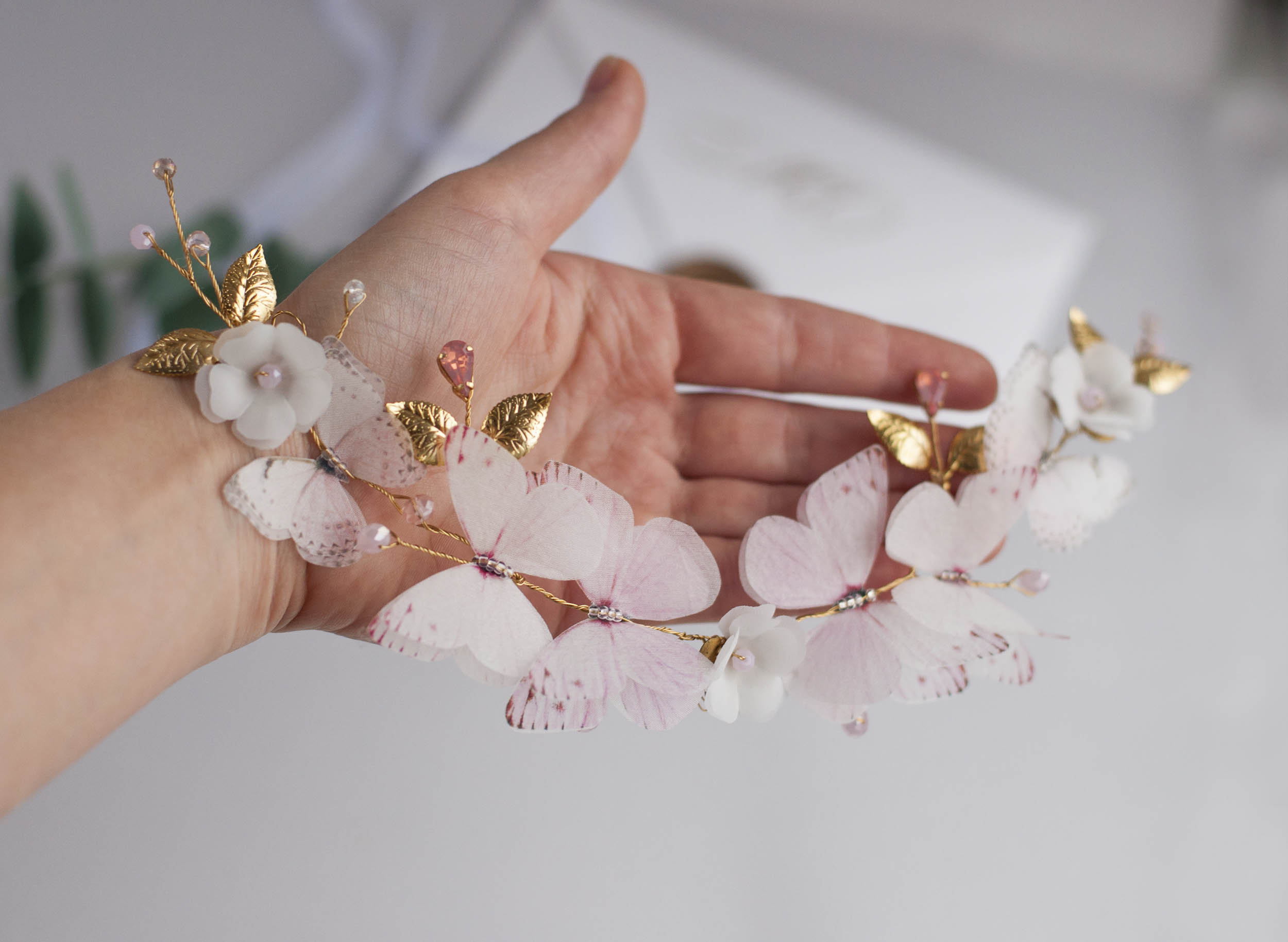 Blush pink hair accessories Blush butterfly pink hair piece Etsy