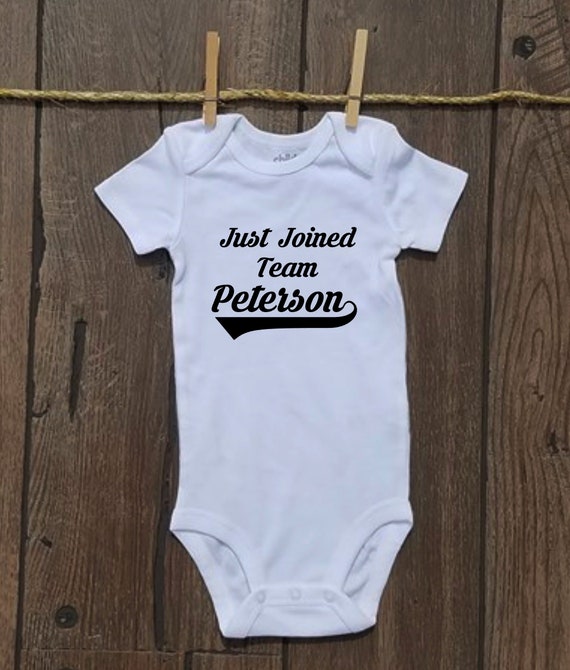 Just Joined Team Custom Onesie™ / Custom Name Tag // Body Etsy