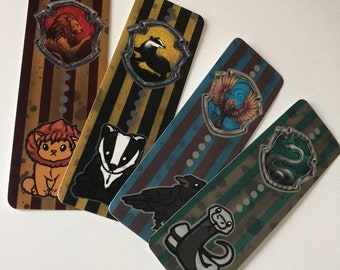 Marcapáginas de las casas de Hogwarts