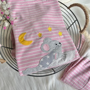 Traum Maus organic pajamas pink/white for girls Gr. 80-158