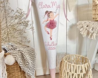 Bailarina 3D con falda de tul, elegante cono escolar de lino, ballet