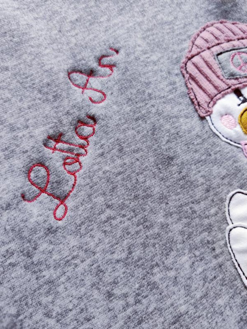 Cute Winter Duck Grey Cuddle Winter Pajamas for Girls 2 Pieces Trousers Shirt grey/Mustard Duck PEACE image 4