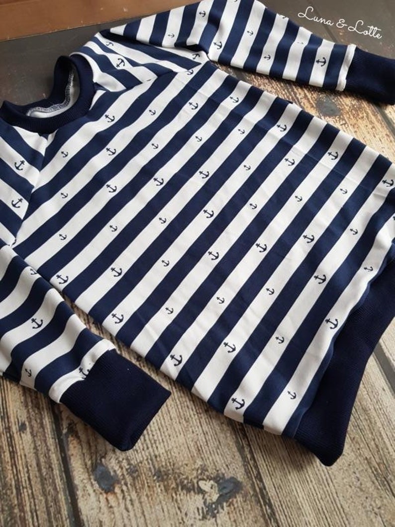 Ahoi Anchor Raglan Camisa azul blanco Talla 50 134 imagen 5