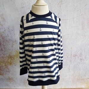 Ahoi Anker Raglan Shirt blau weiß Gr. 50 134 Bild 9