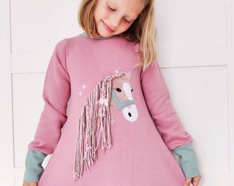 Pony 3D horse Lulu dress old pink long sleeve school enrollment from 53,80Euro