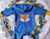 Walk Fox Jumpsuit petrol Fox Baby One-piece Muslin Mustard Size 50-122, One-piece, Walk Overall, Romper, Price from 74.95 Euro Fox Overall