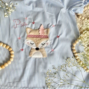 Fox Boho Indian Fox Dress Fox Tunic Light Blue Fox School Enrollment