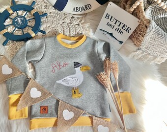 Möwe Ole maritime anchor autumn winter sweater grey size 80/86 - 152