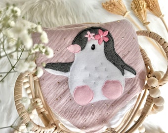 Penguin muslin cloth glitter muslin cloth neckerchief