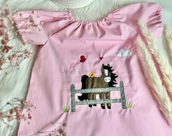 Horse Molly Birthday Tunic pink Horse Love Size 68 - 140 Number and desired name School enrollment
