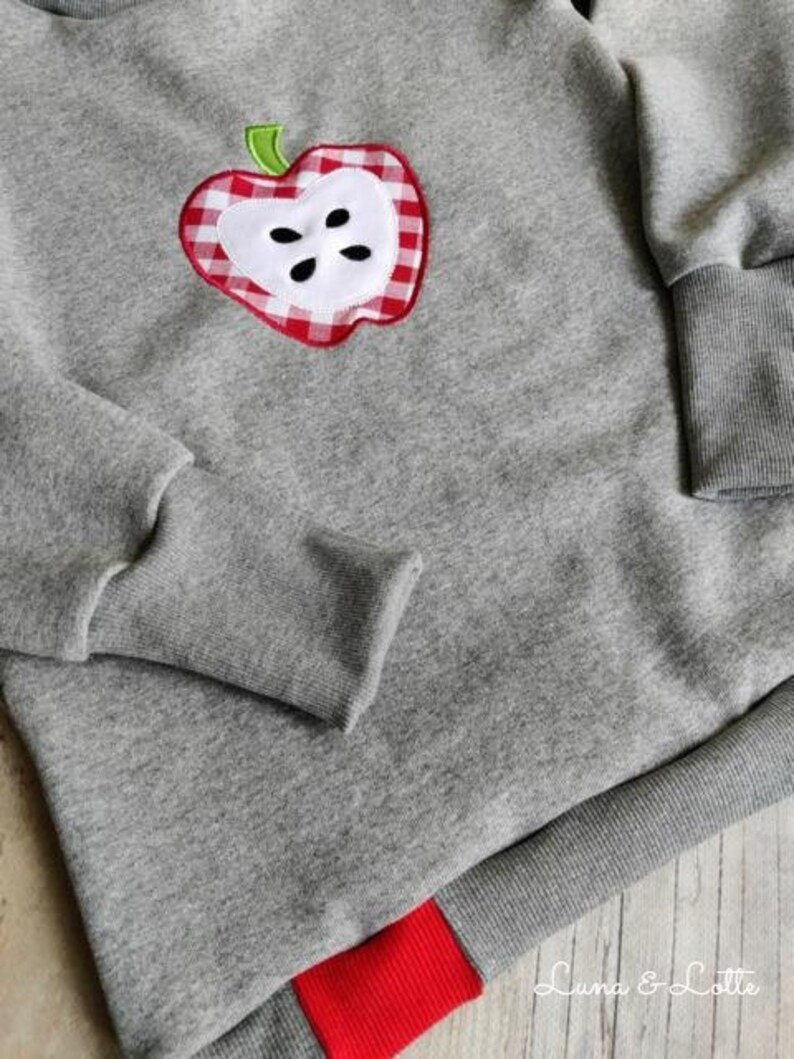 Apple Shirt Sweat grey winter sweater apple size 80-140