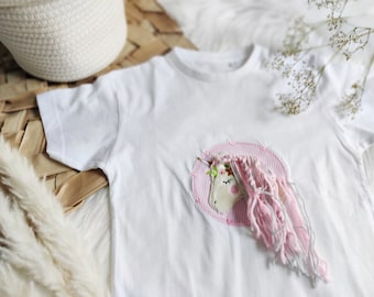 Einhorn Shirt unicorn rosa weiss T-Shirt oder langarm Geburtstagsshirt Gr. 74 - 146 ab 41,95Euro