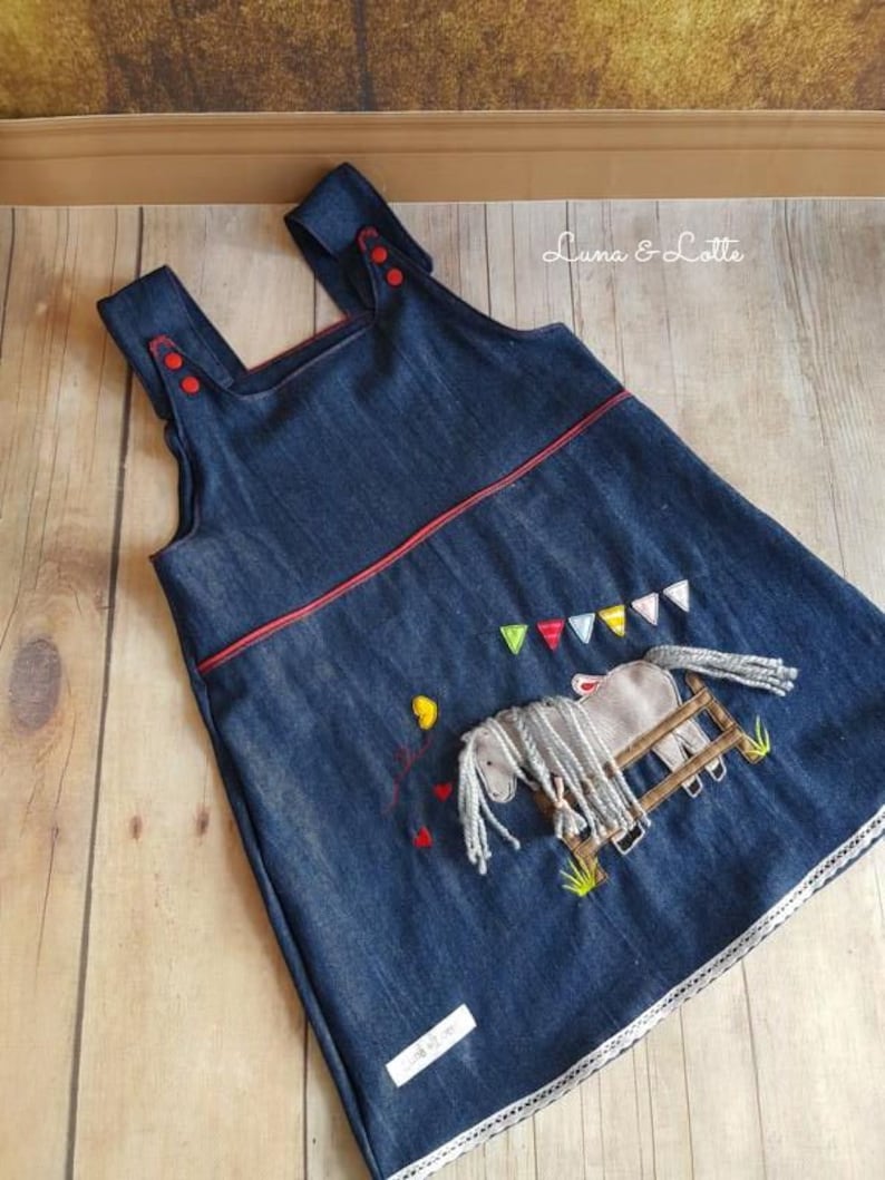 Latzkleid Horse Molly Denim Dress Horse Dress Pennant Size 50-146