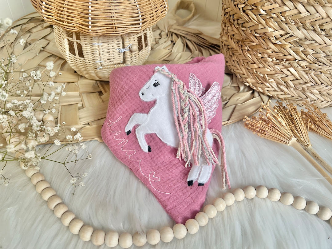 Pegasus Glitzer Musselintuch Musselin Tuch Halstuch altrosa oder