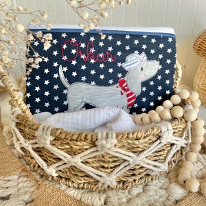 HUGS IDEA Kosmetiktasche Aus PU-Leder – Mit Henkel & Bulldoggen-Motiv, Ca. 21,5x14,5x6,5 Cm